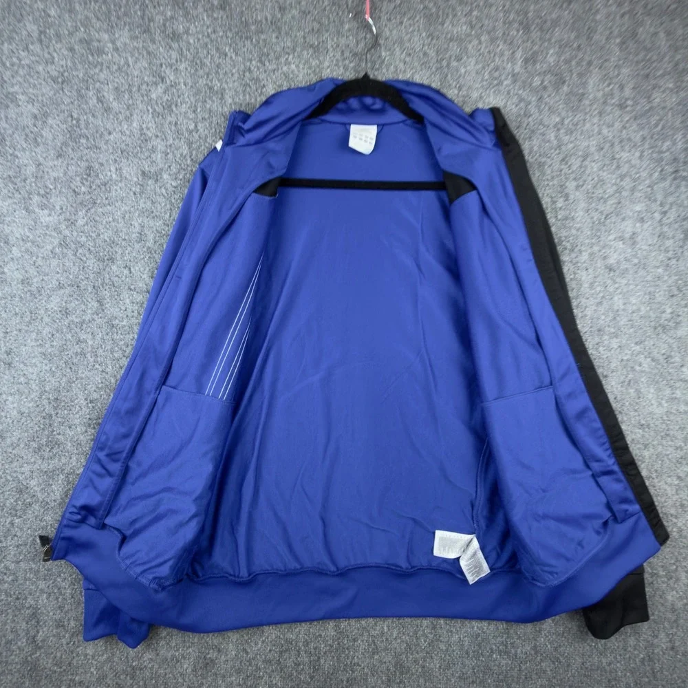 Adidas Mens Blue Black Colorblock Full Zip Track Jacket V38046 Size Medium